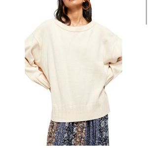 FREE PEOPLE Street Fair Tunic Sweater Ivory Combo